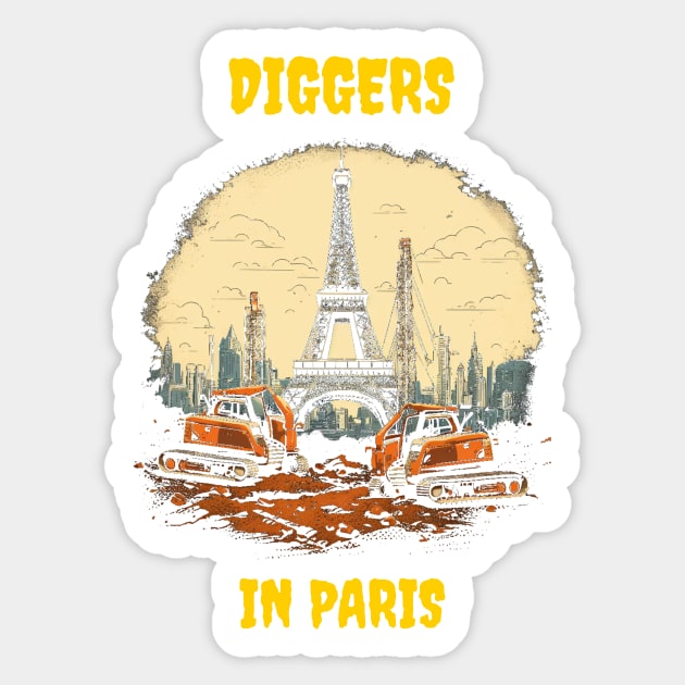 Diggers in Paris Sticker by Popstarbowser